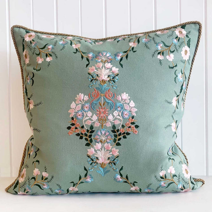 Beatrice gold Embroidered Cushion