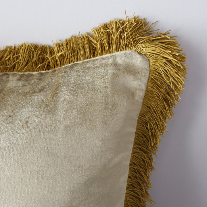 Empress Gold fringed cushion