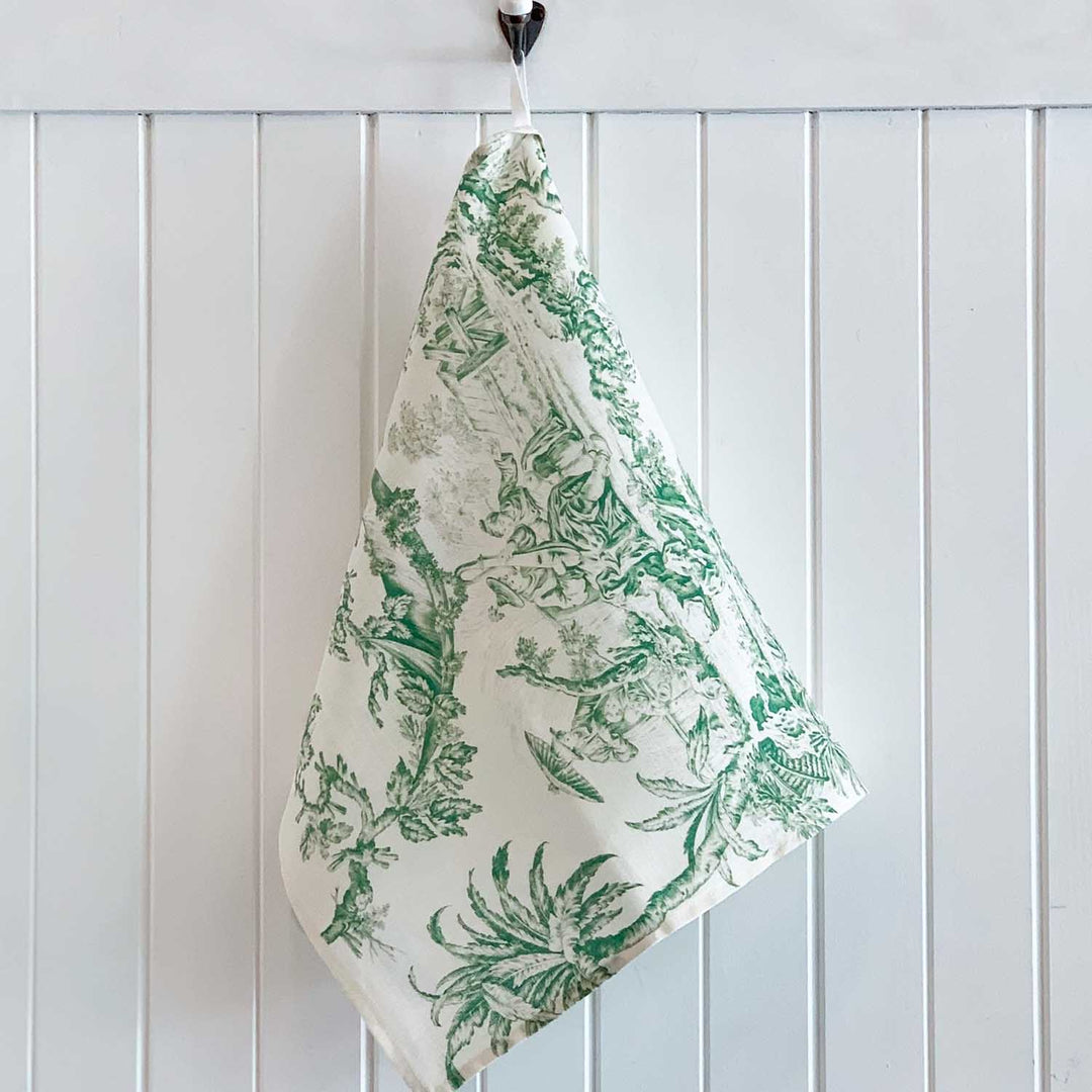 Toile Pure Linen Tea Towels Green