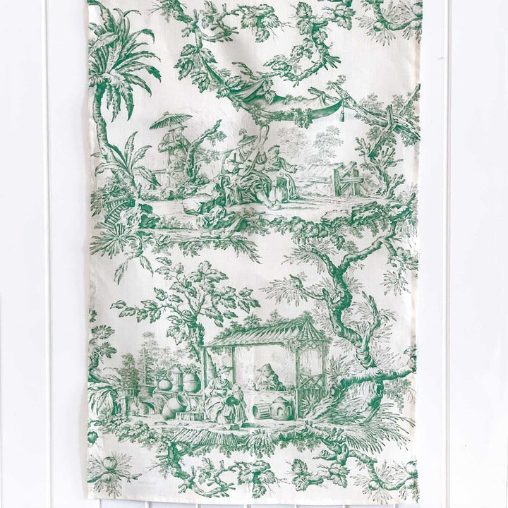 Toile Pure Linen Tea Towels Green