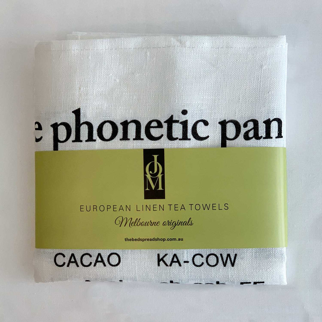 Phonetic Pantry pure linen Tea Towels