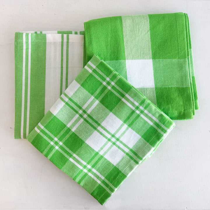 Madrid lime cotton tea towel set