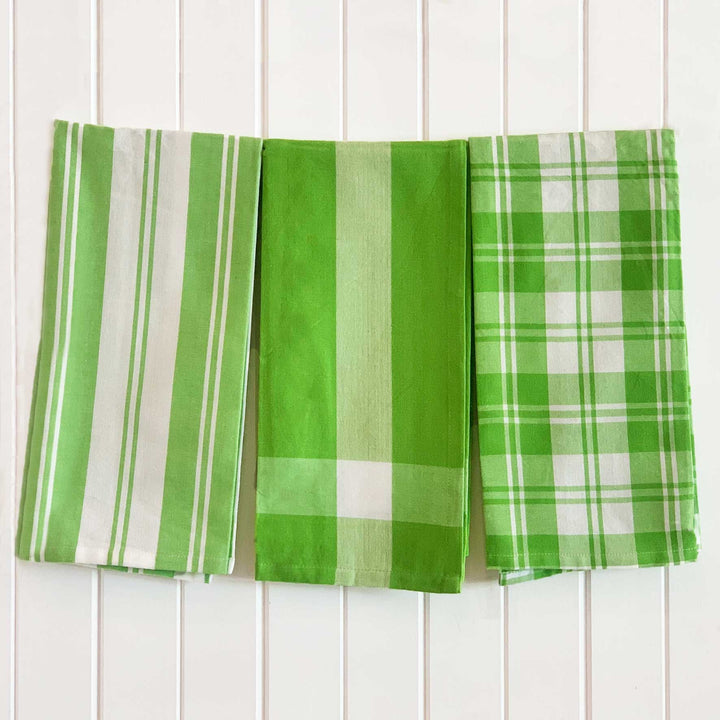 Madrid lime cotton tea towel set