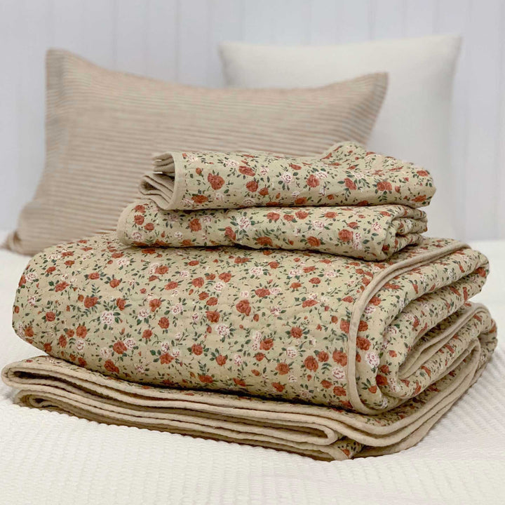 Ruby Rose quilted Coverlet Set