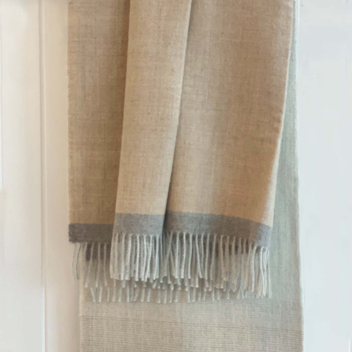 Ombre Light Grey Alpaca Throw