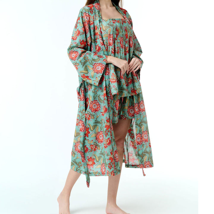 Belinda Blue Cotton Kimono