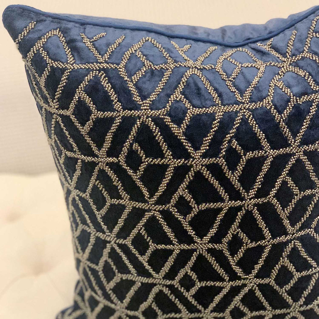 Azul Bead Embroidered Cushion