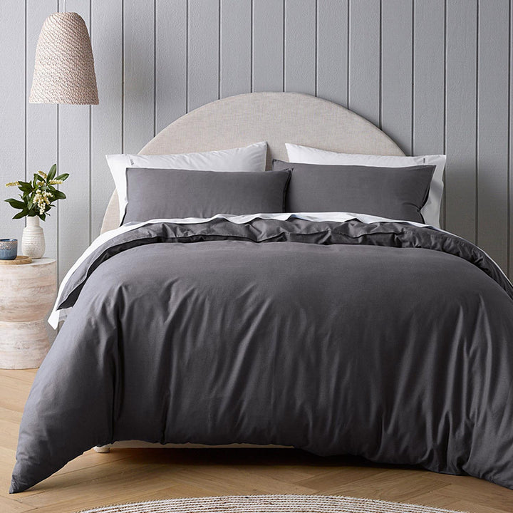 Bianca Riviera Quilt Cover Set Charcoal