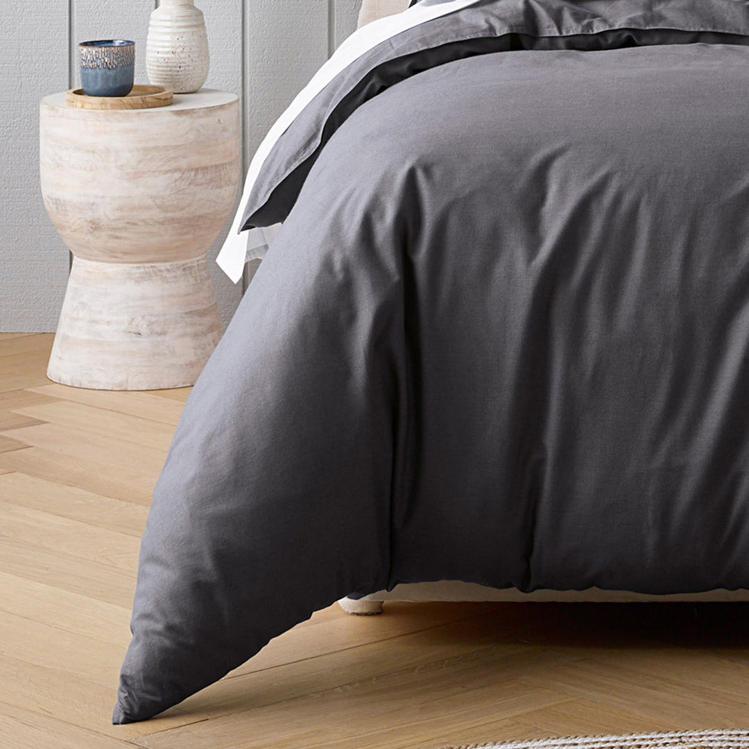 Bianca Riviera Quilt Cover Set Charcoal