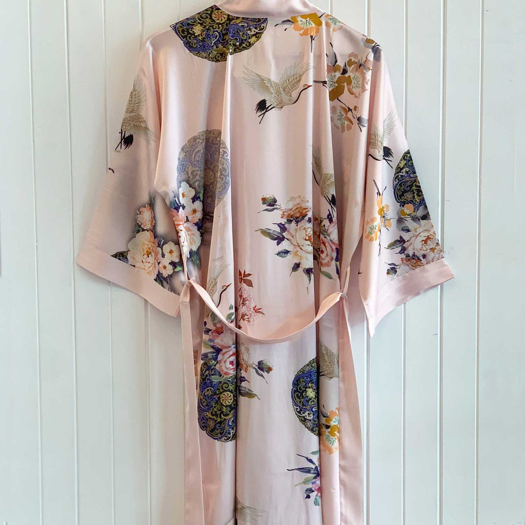 Charmeuse Long Kimono Blush