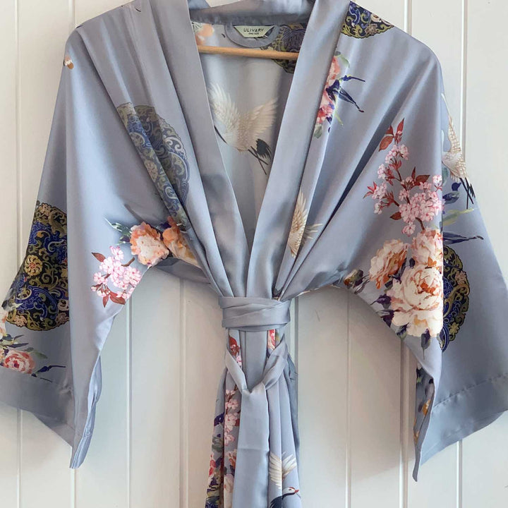 Charmeuse Long Kimono Grey