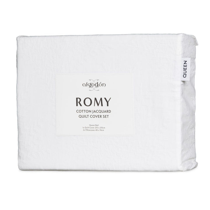 Romy White Cotton Quilt Cover Set