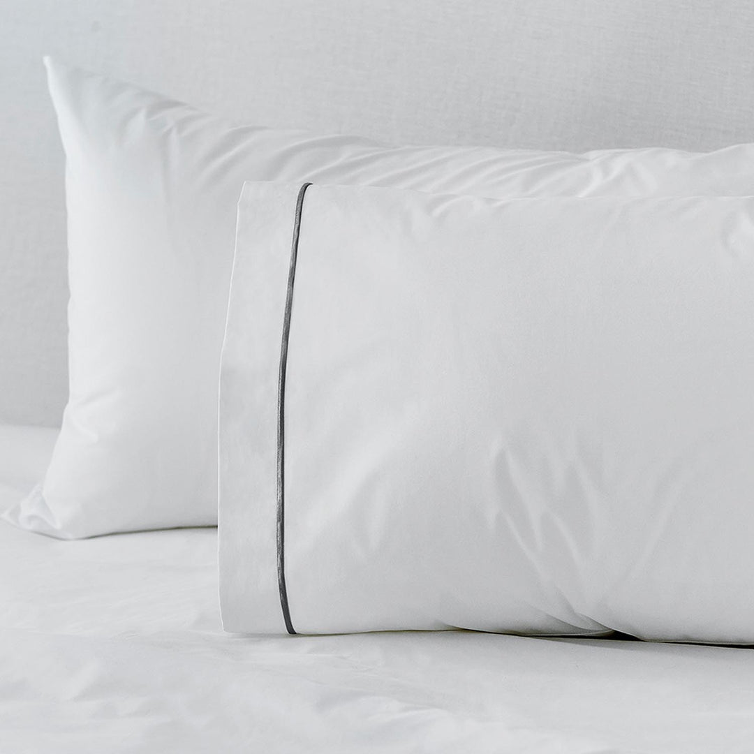 Egyptian Cotton Pillowcases White | Charcoal