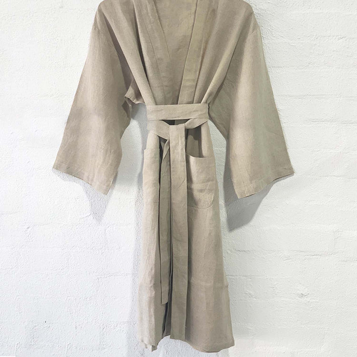 Linen Kimono in Flax