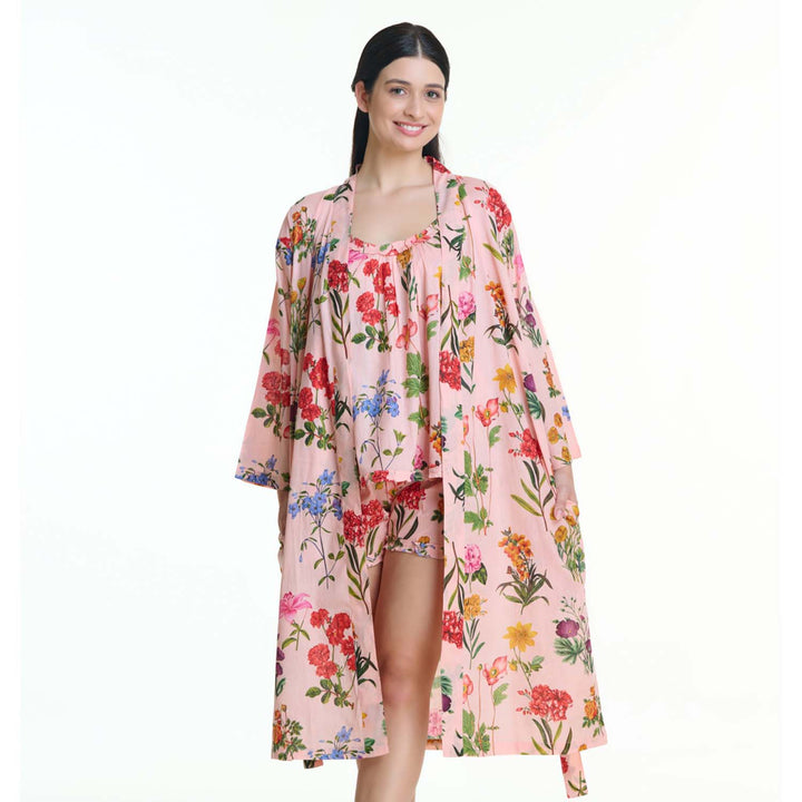 Flora Cotton Kimono Pink