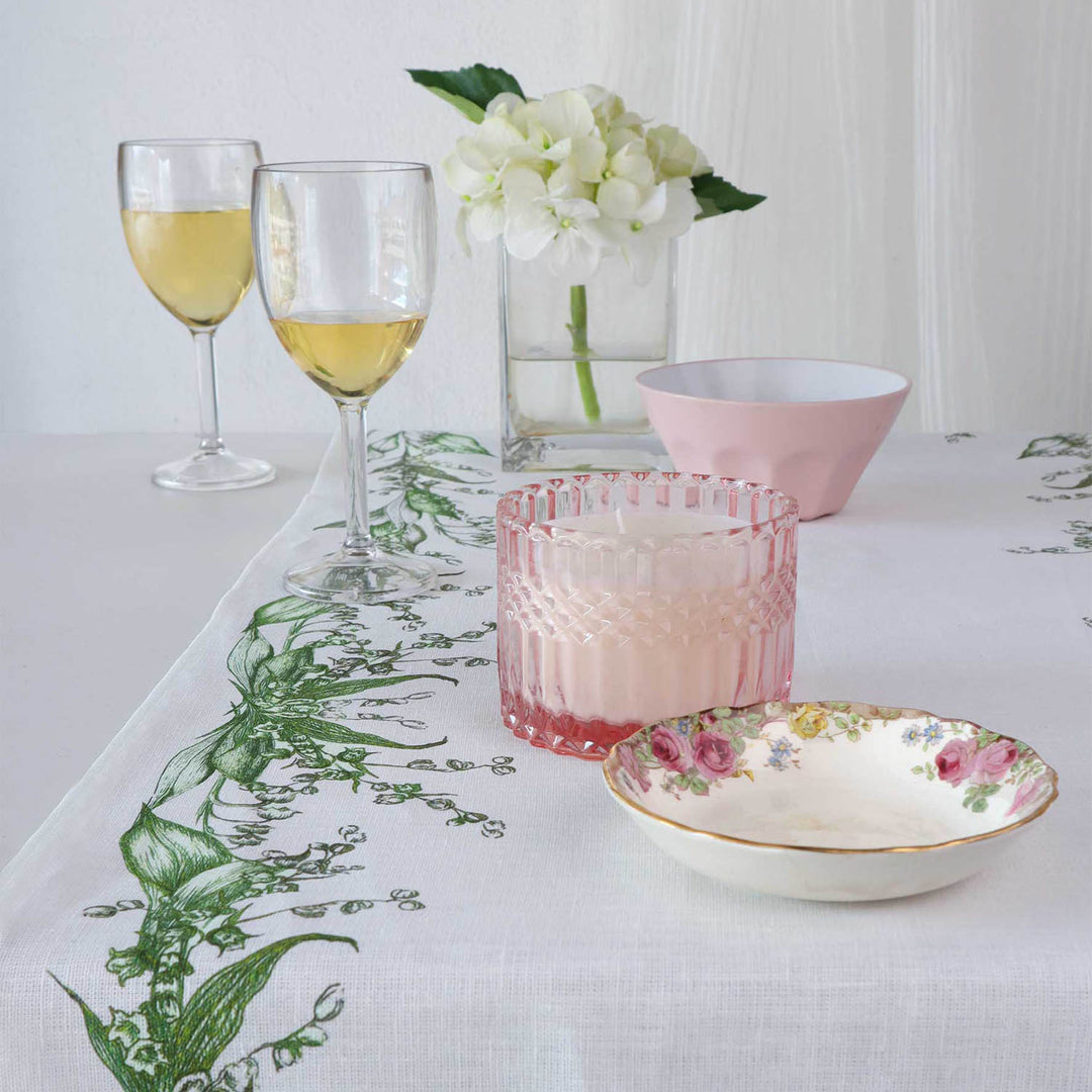 Lily of the Valley Linen Table Runner