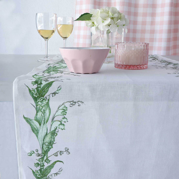 Lily of the Valley Linen Table Runner