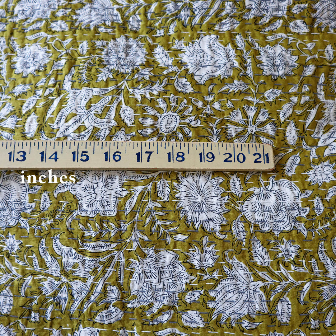 Cotton Kantha Reversible in Fern