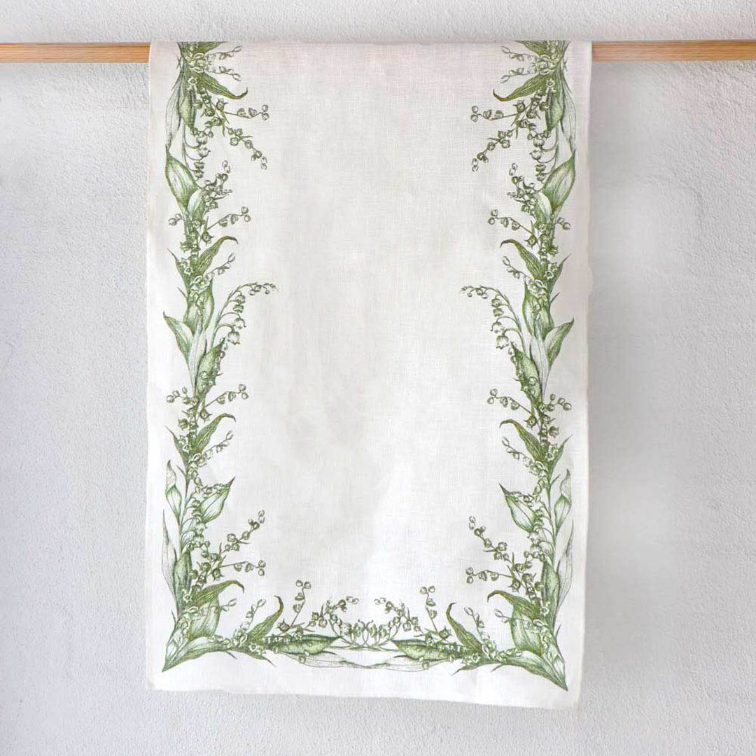 Lily of the Valley Linen Table Runner