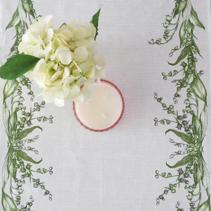 Lily of the Valley Linen Table Runner