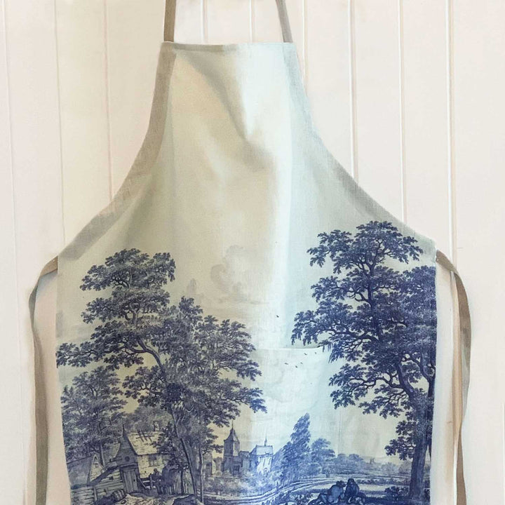 Pastoral Blue Linen Apron