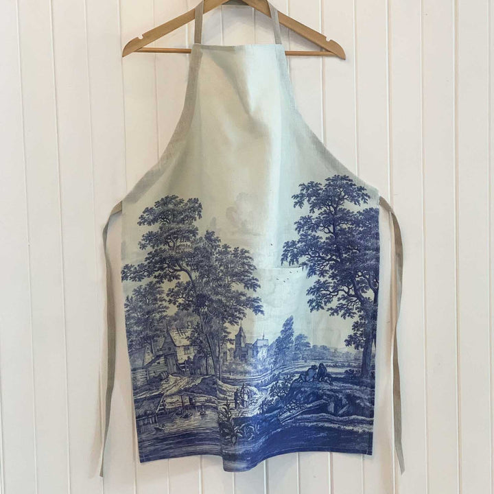 Pastoral Blue Linen Apron