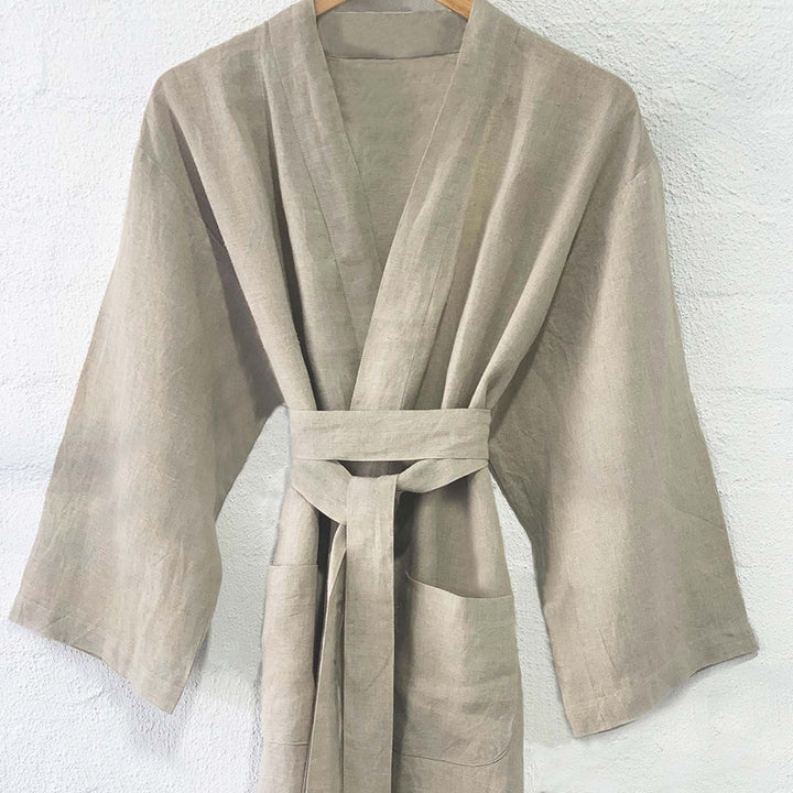 Linen Kimono in Flax