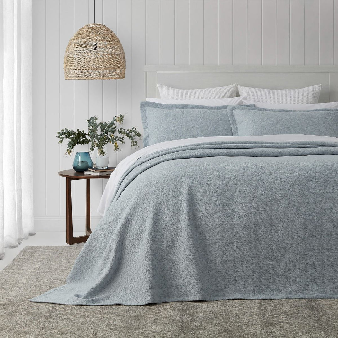 Porto Duck Egg Cotton Bedspread Set