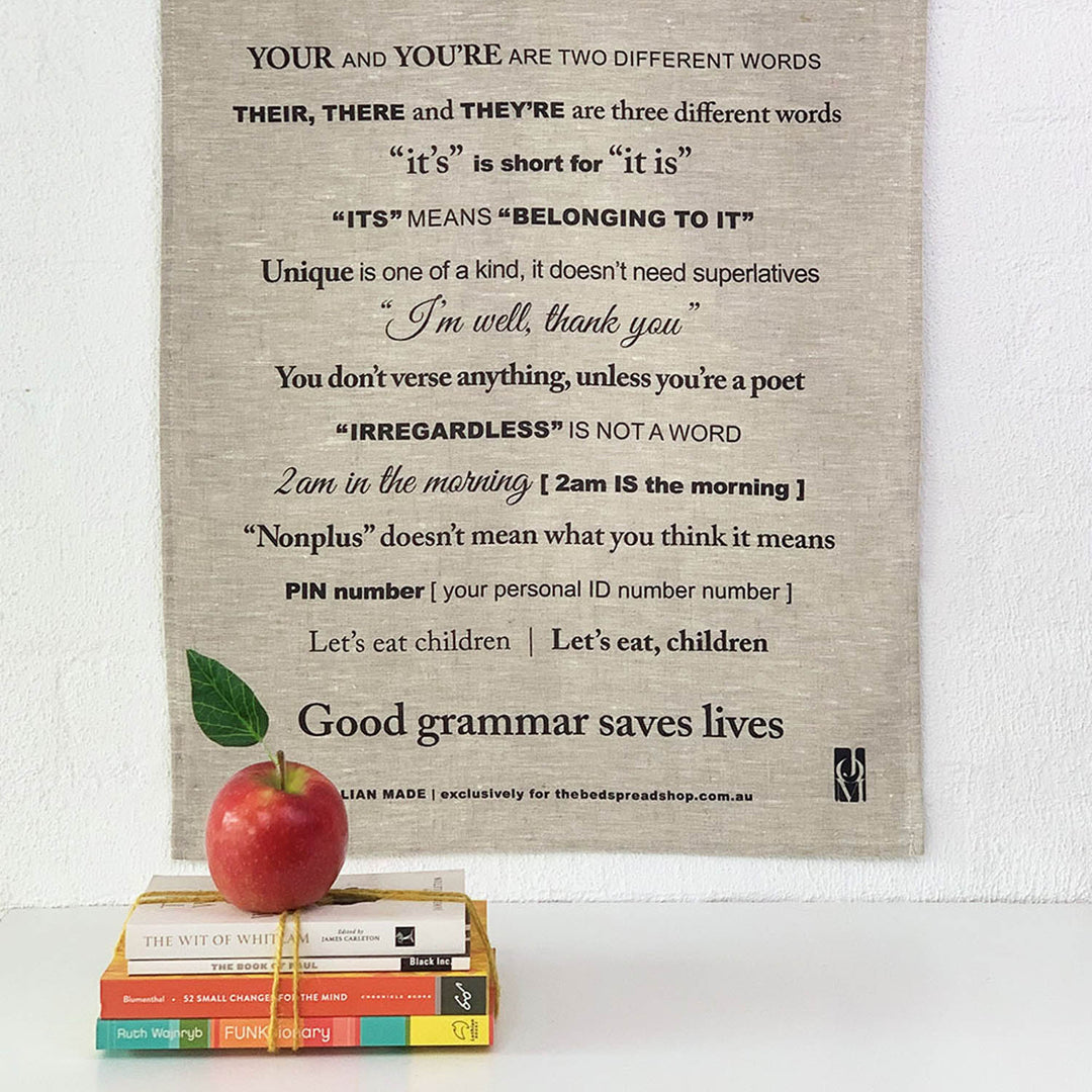 Good Grammar linen Tea Towels