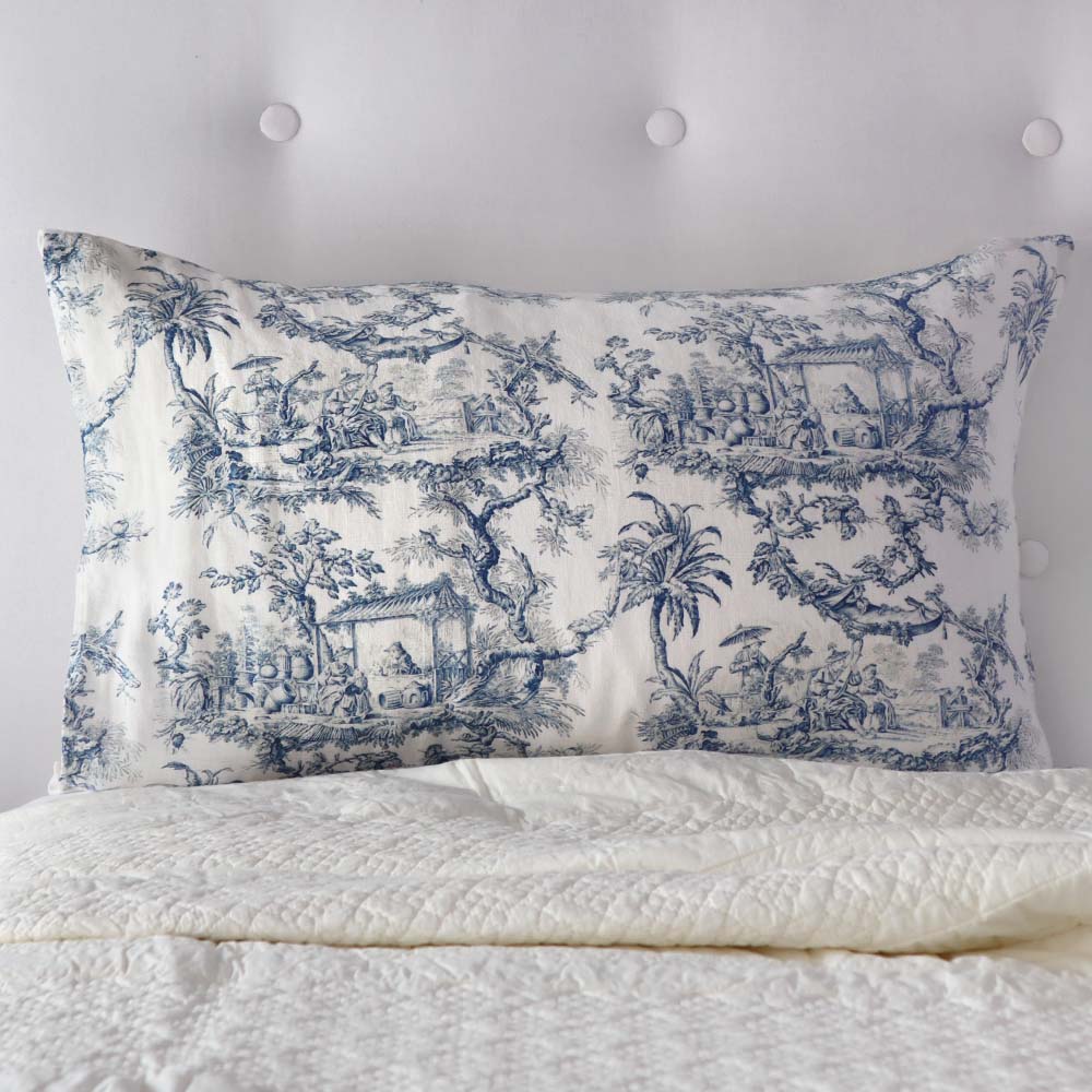 Linensmith Toile linen pillowcase