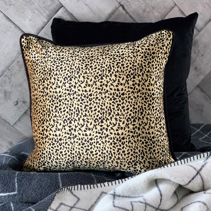 Inca Leopard velvet cushion