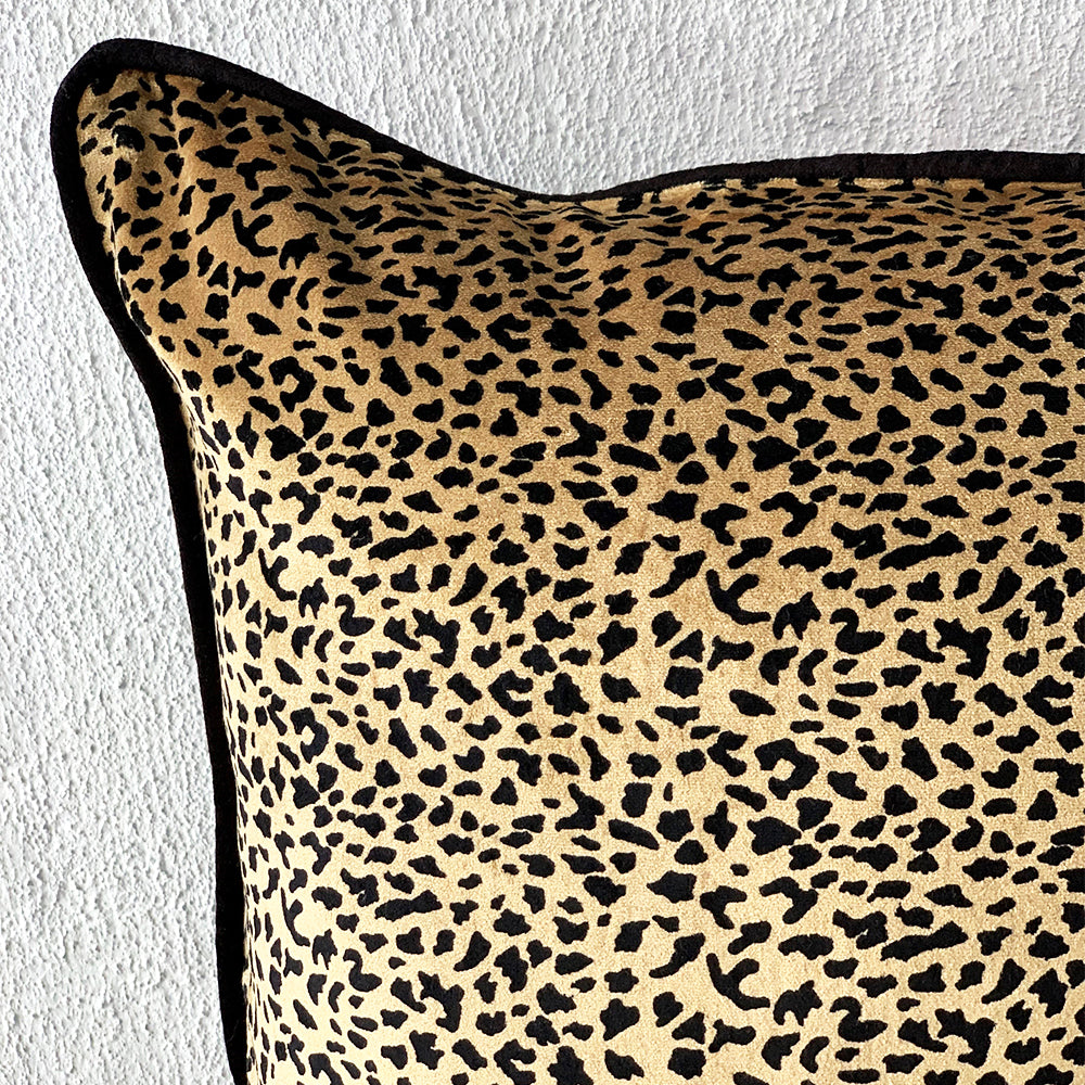 Inca Leopard velvet cushion