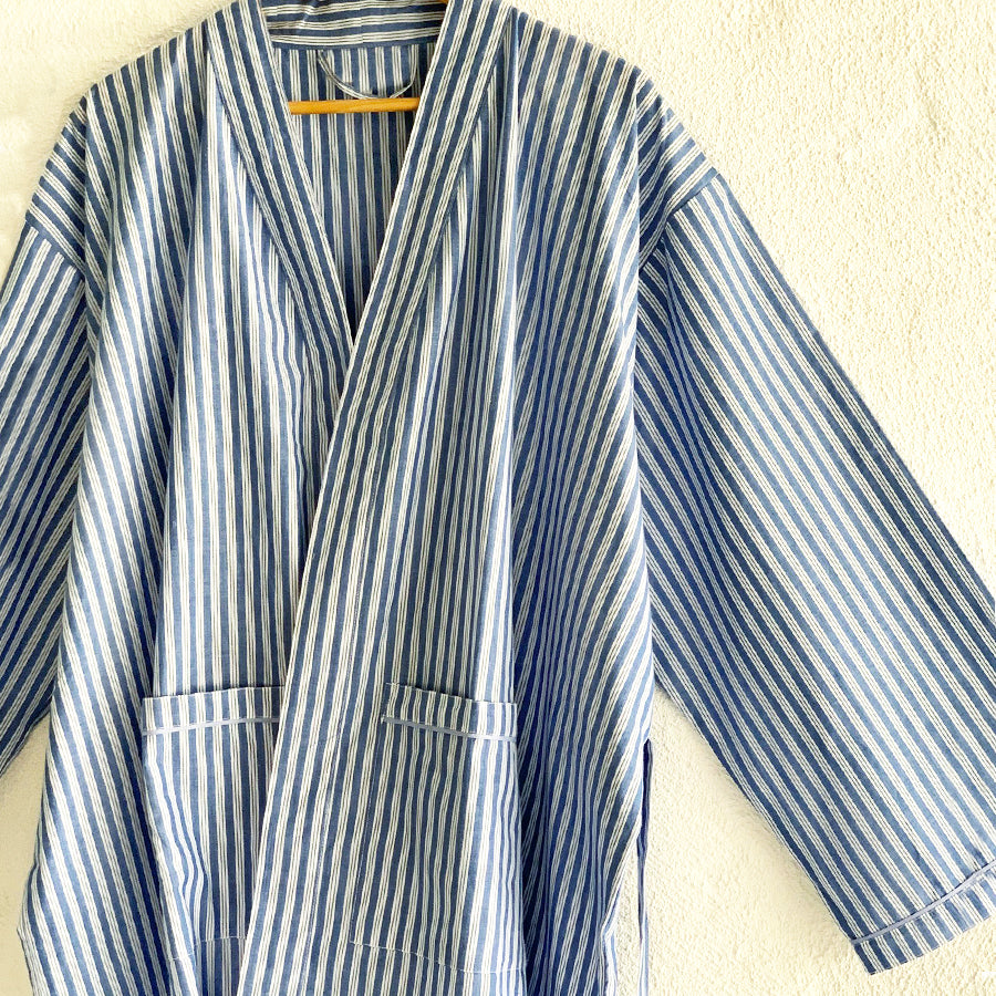 Blue Stripe Unisex Robe